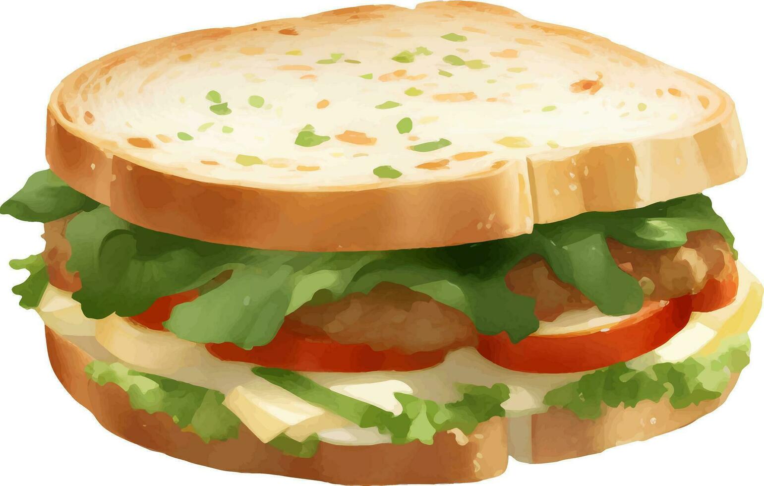 Sandwich Detailed Hand Drawn Illustration Vector Isolated