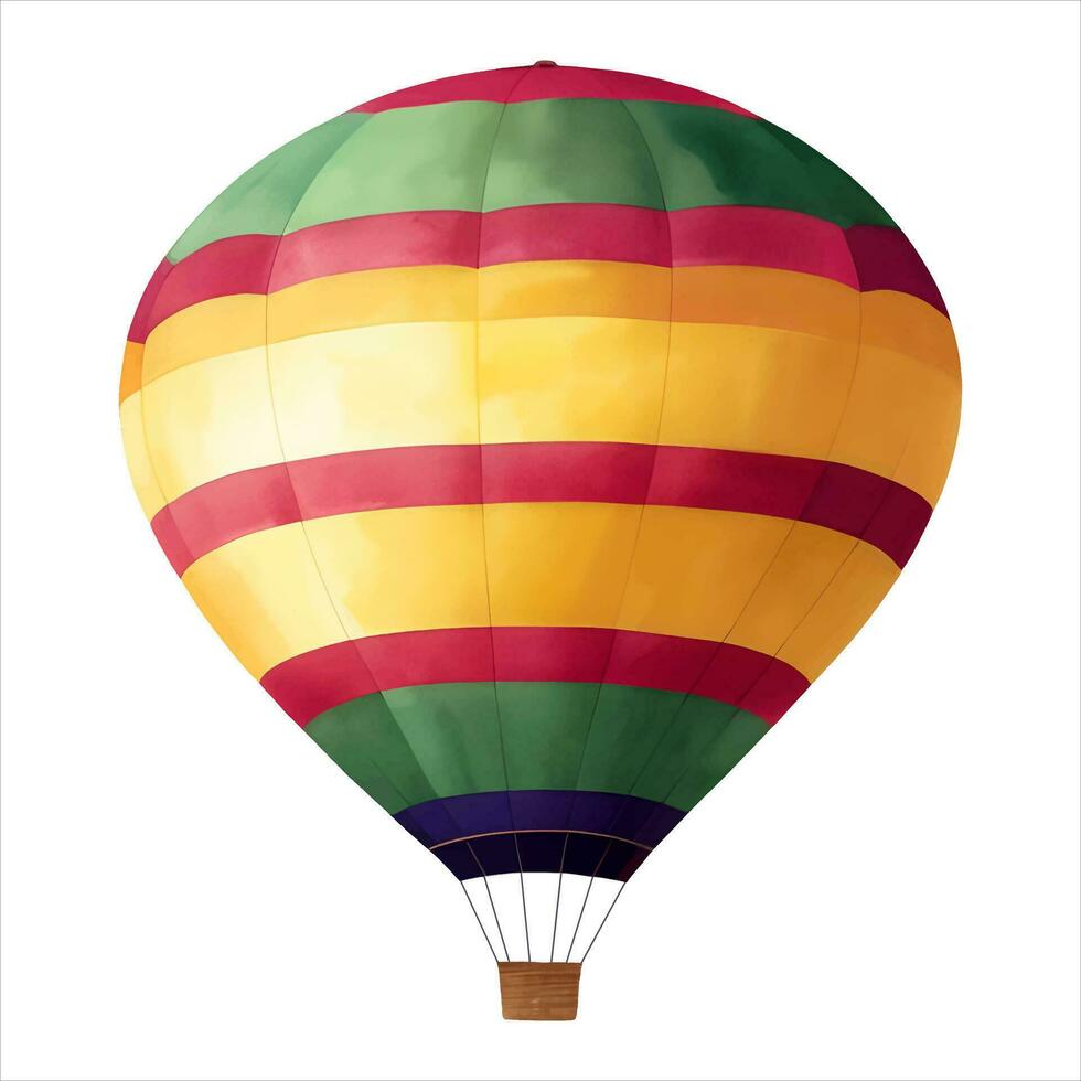 Hot Air Balloon Isolated Detailed Hand Drawn Painting Illustration vector