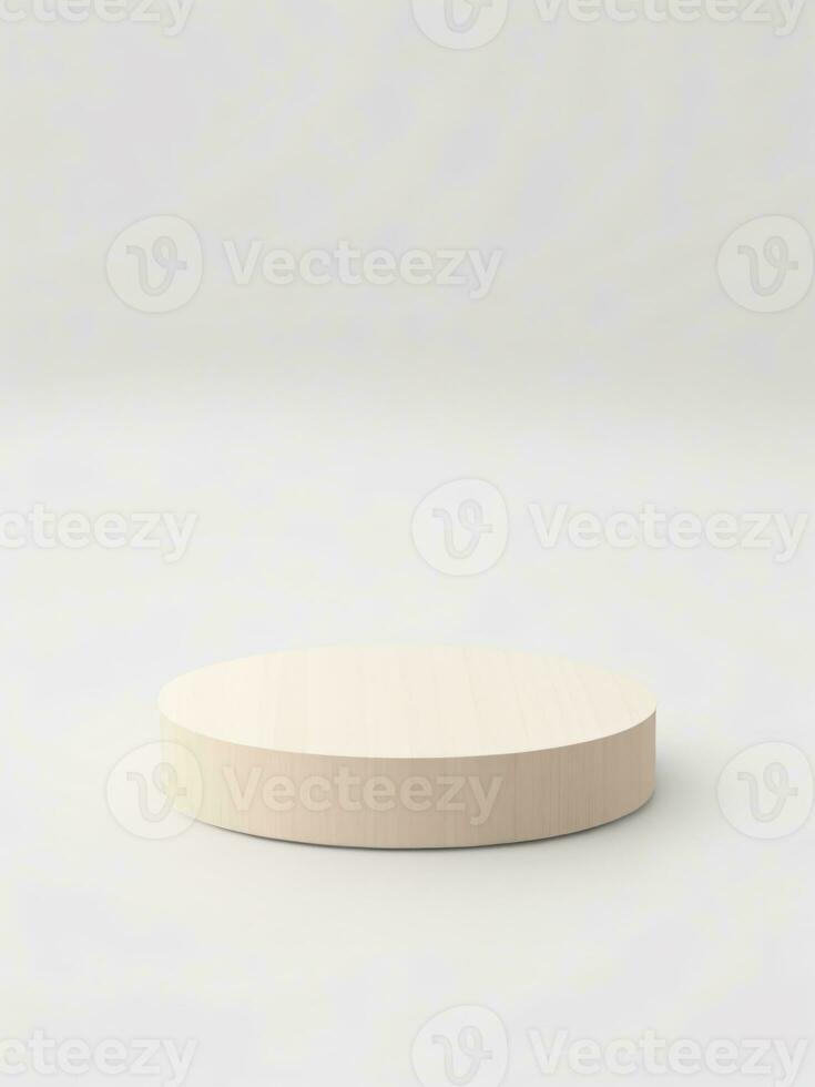 Minimalist of empty round podium product display with white background photo