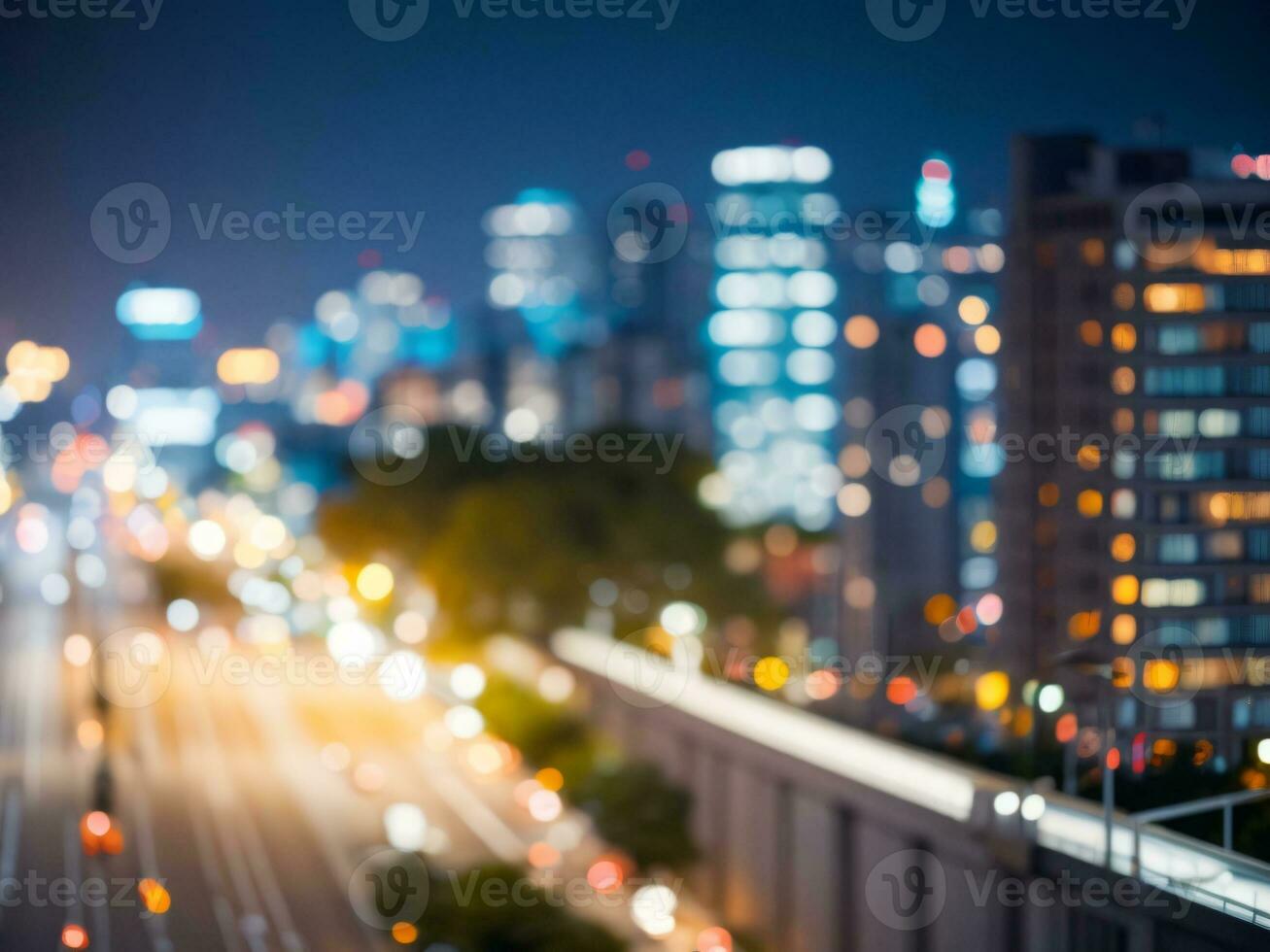 City at night, Blurred city background photo