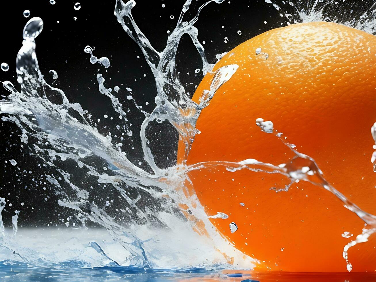 Orange with water splash background HD wallpaper photo