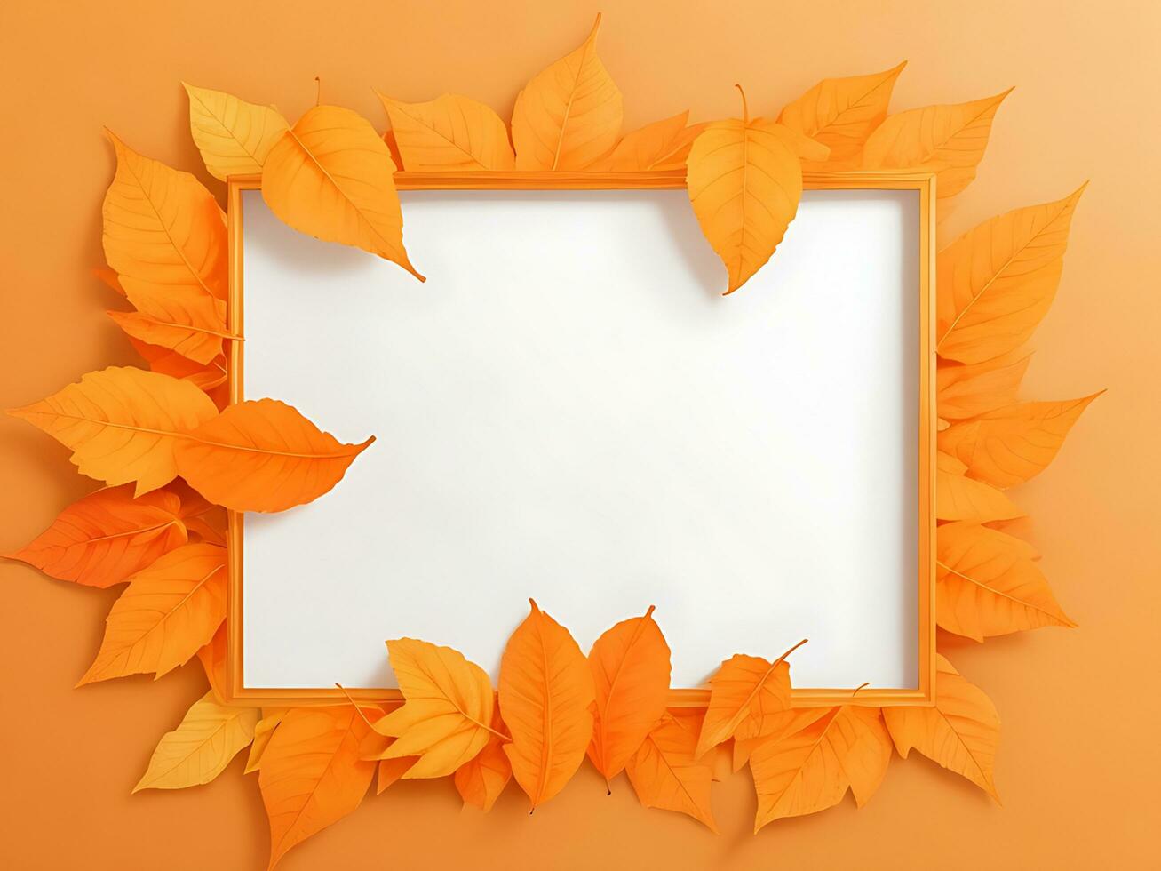 Blank Frame for text with leaf Surrounding photo