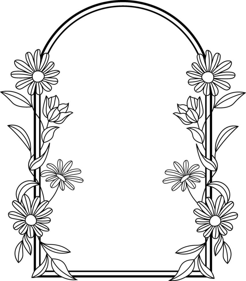 Frame with flower vector