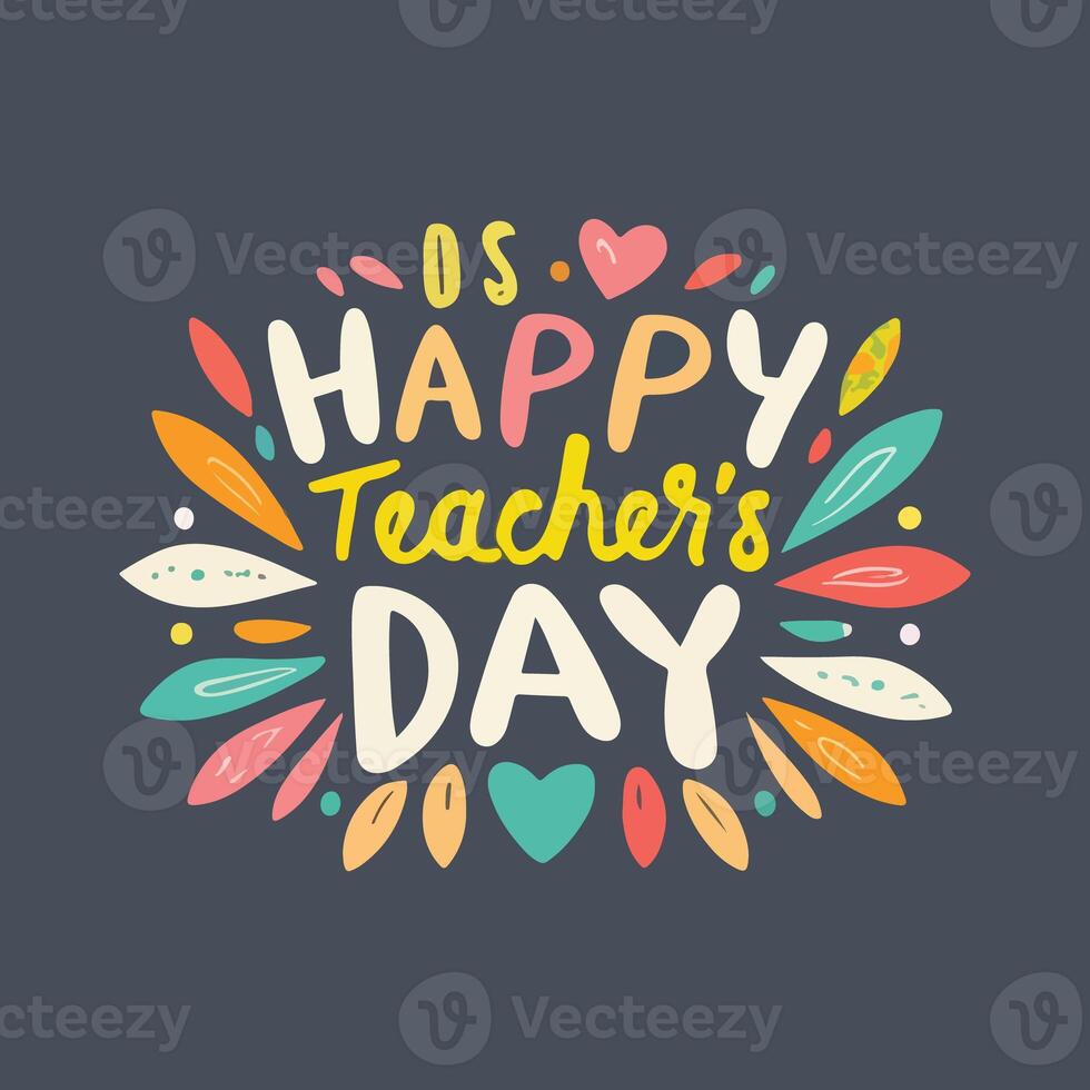 Drawing a Teachers day concept greetings background photo