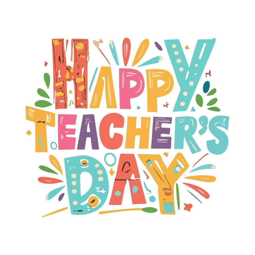 Drawing a Teachers day concept greetings background vector