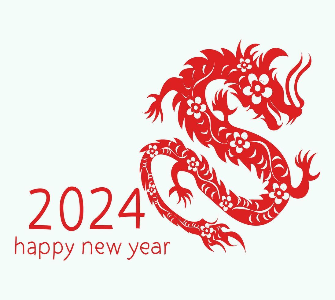 2024 dragon happy new year vector