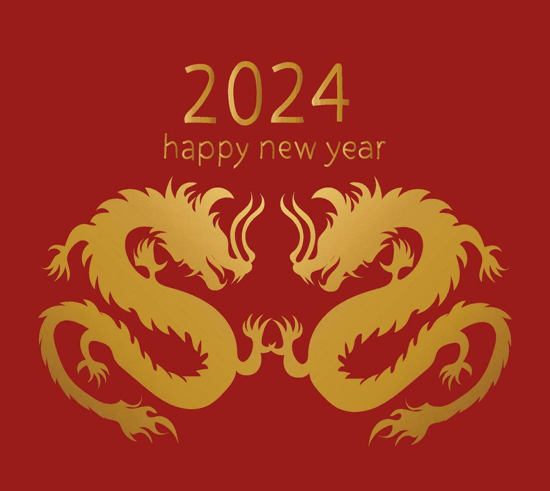 2024 dragon happy new year vector