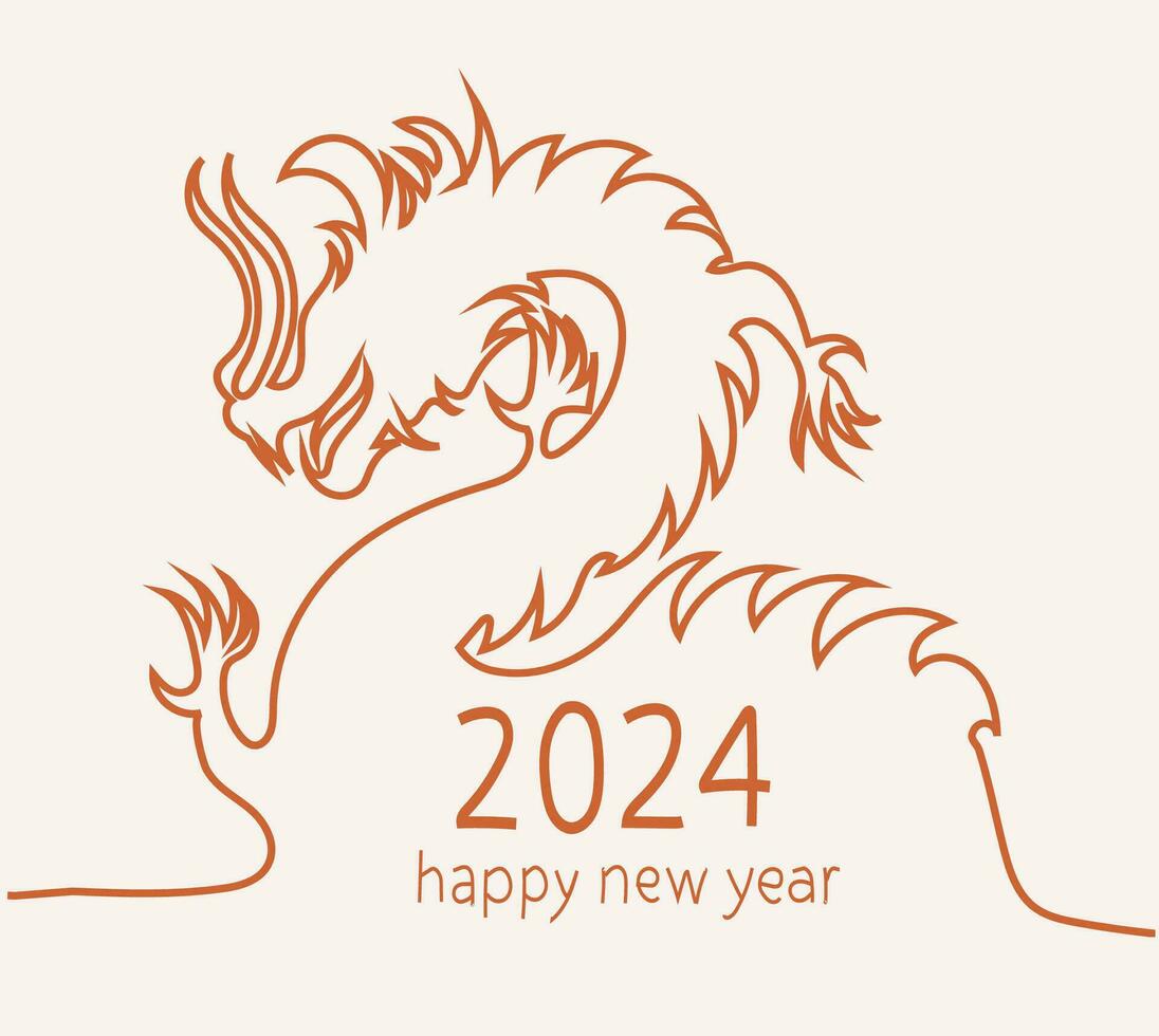 2024 dragon happy new year vector