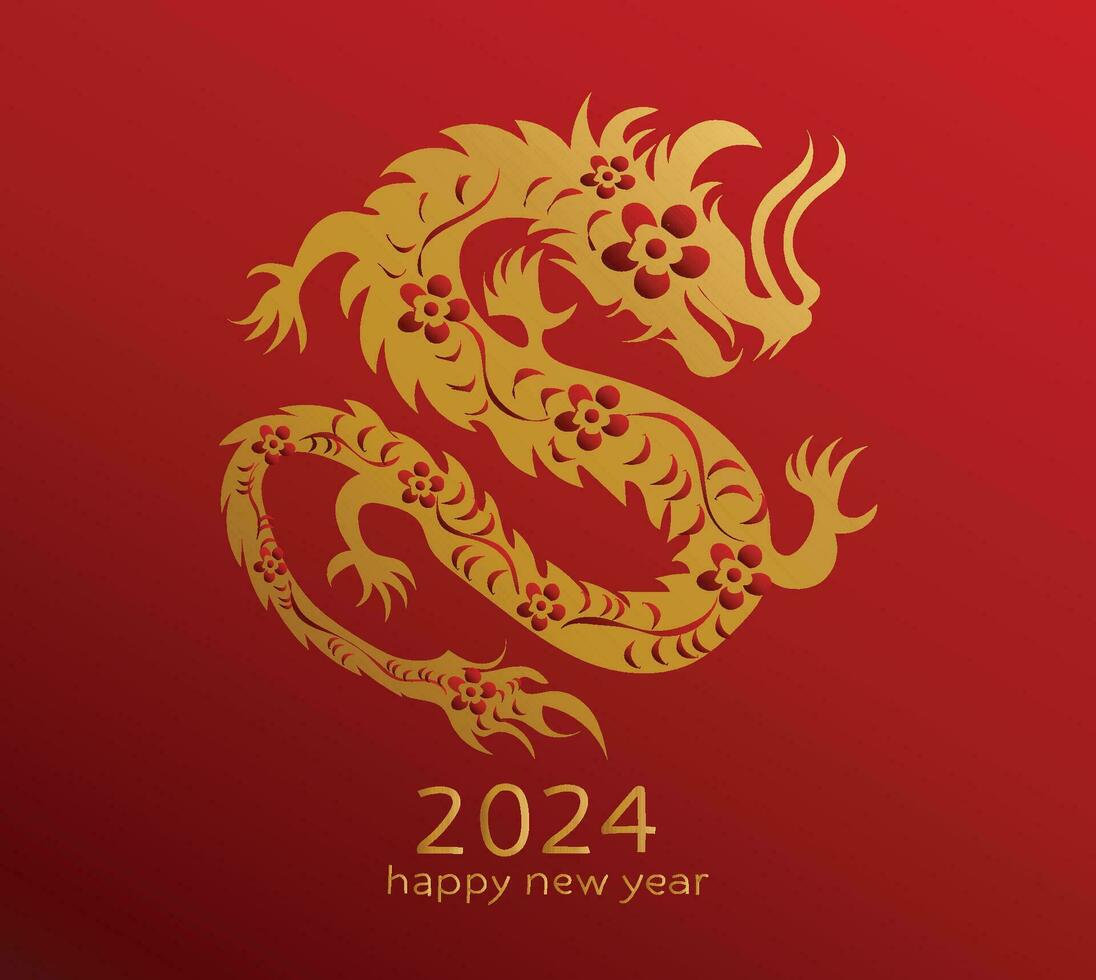 2024 dragon happy new year vector