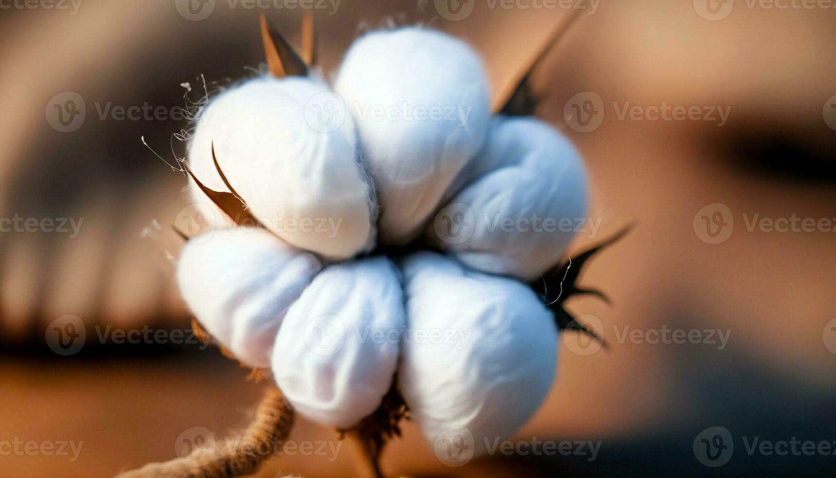 White fluffy cotton flower close up. Delicate light beauty natural organic fiber, raw materials for making fabric. photo