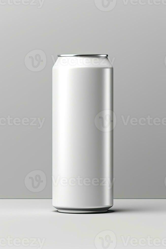 Soda Can Mockup White with shades white background, AI Generated photo