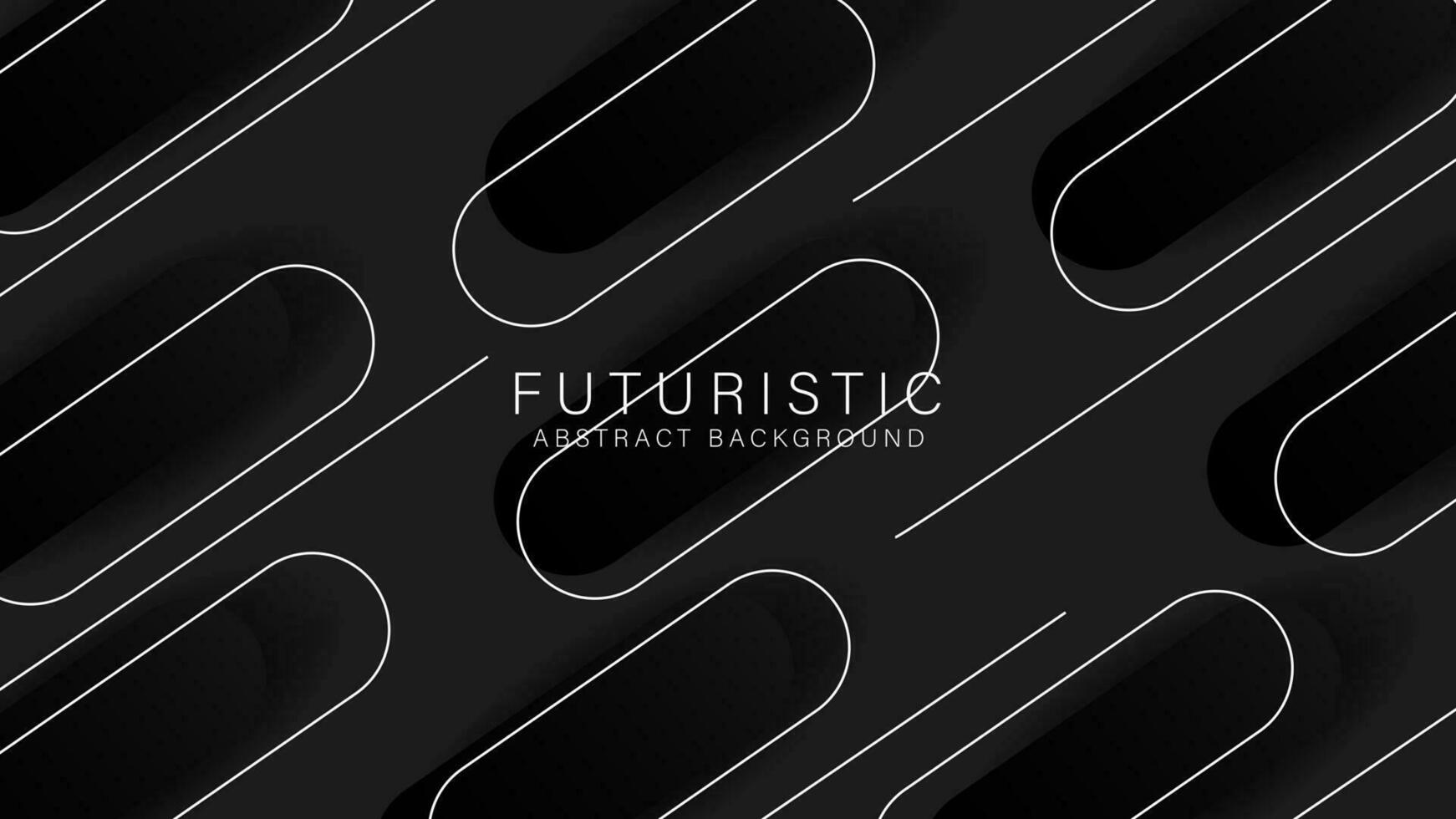 Abstract futuristic background in elegant black color. horizontal background for cover, banner, poster, wall decoration. Vector illustration