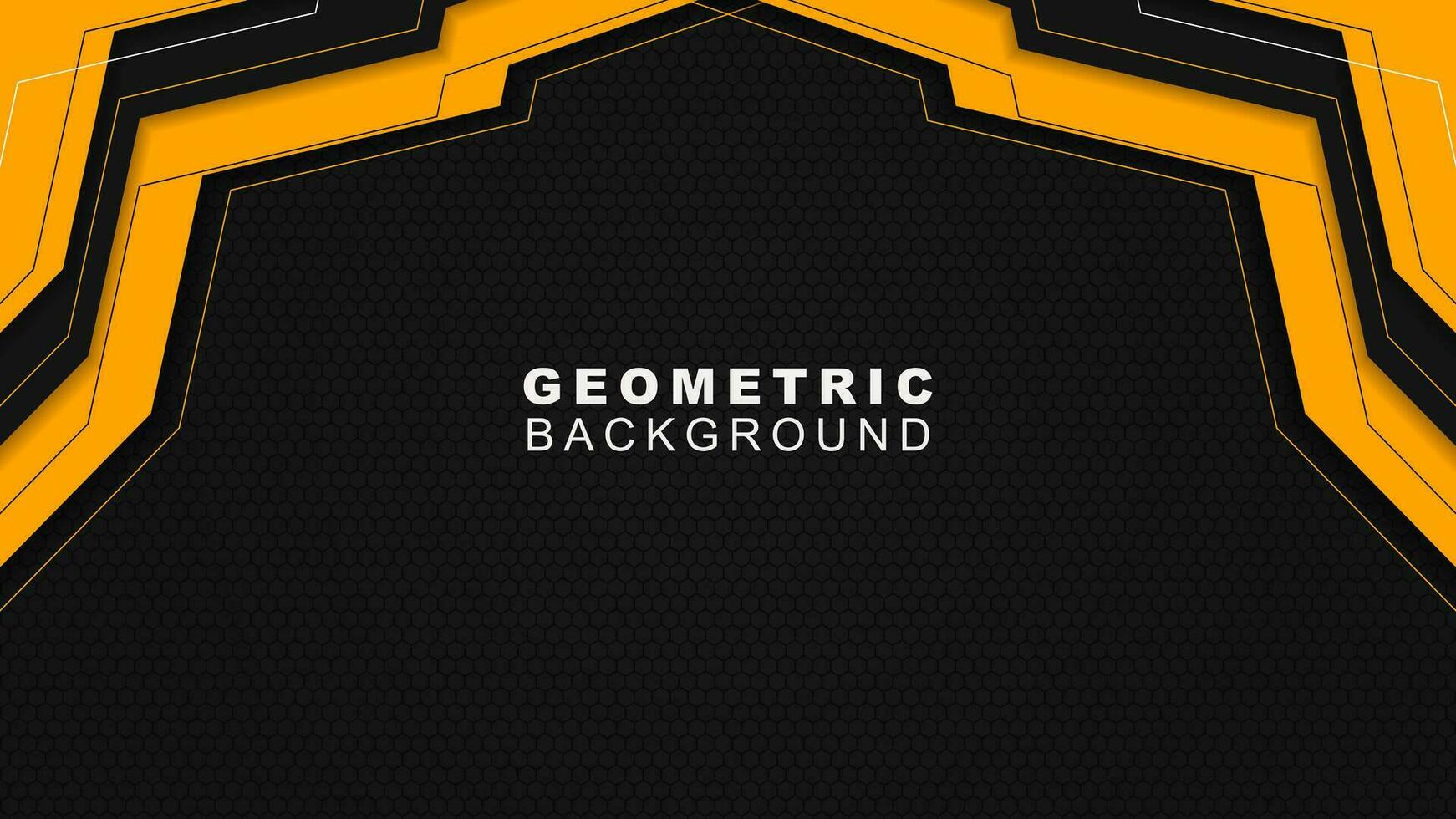 Futuristic yellow and black background with hexagon pattern, Modern banner background template. Vector illustration