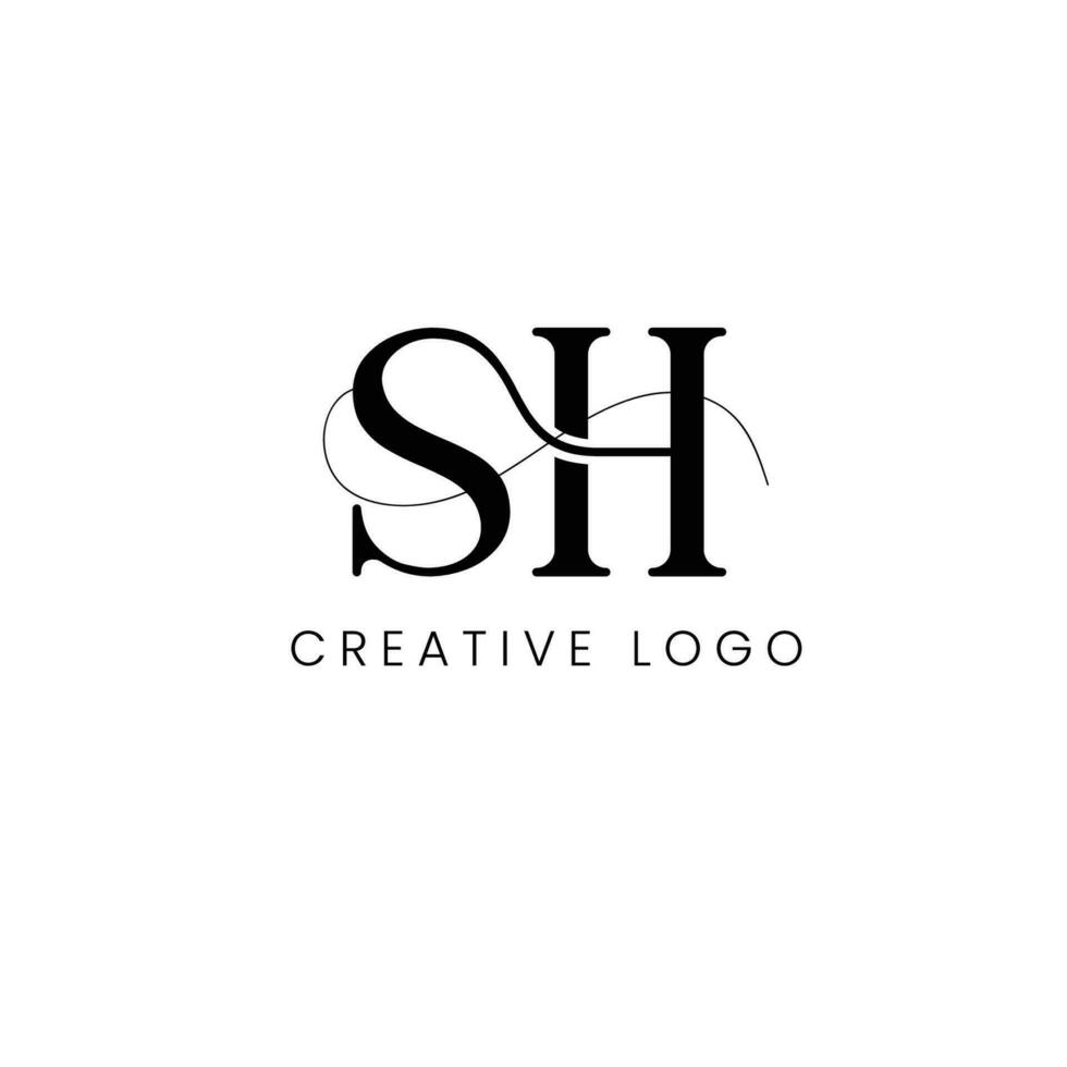 SH initial letter logo vector