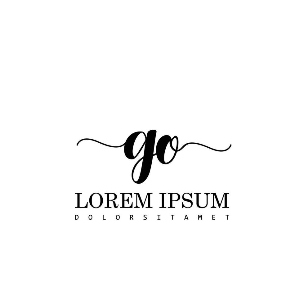 GO Initial Handwriting Template Design vector