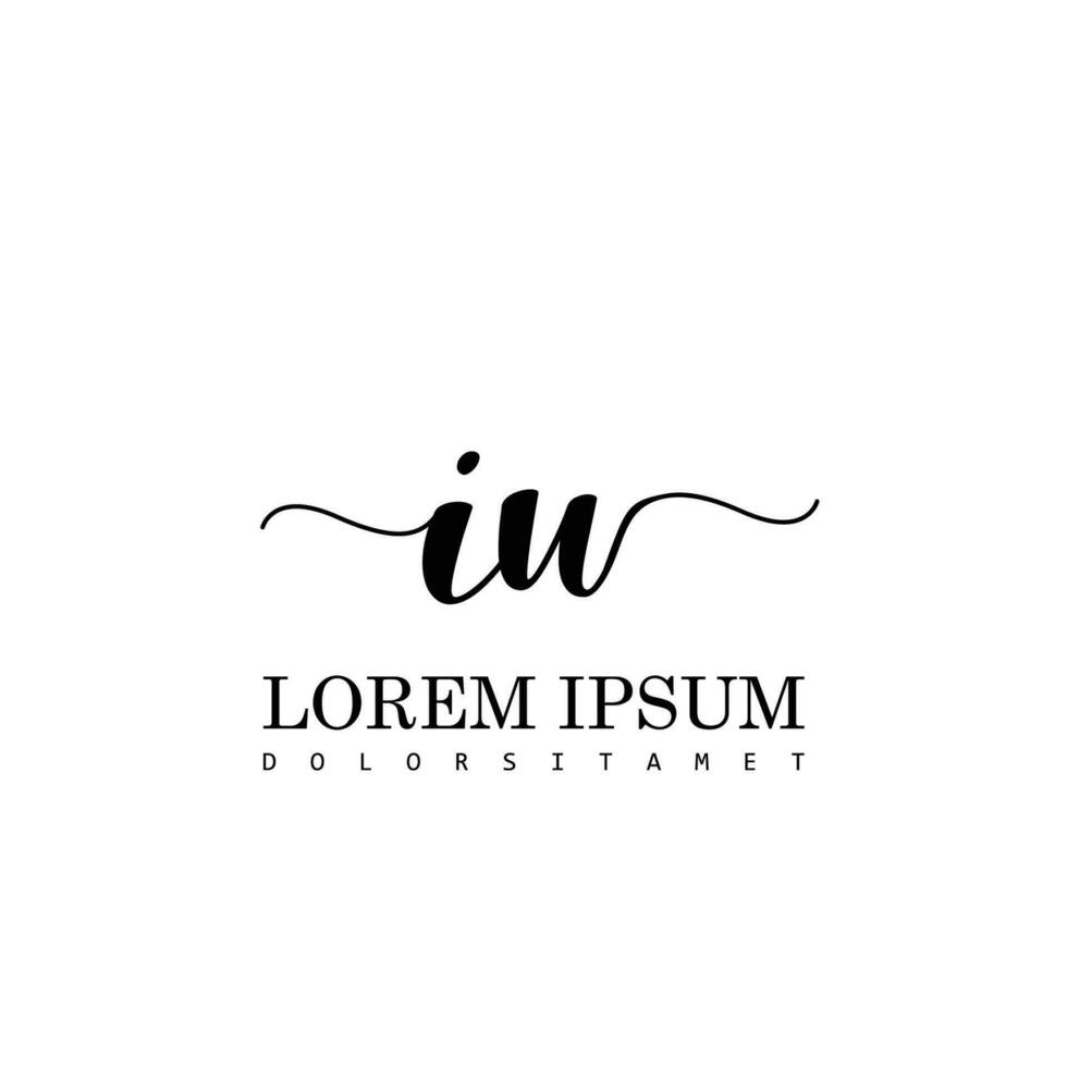 IW Initial Handwriting Template Design vector