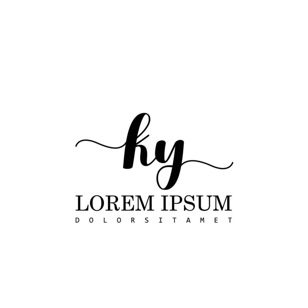 KY Initial Handwriting Template Design vector