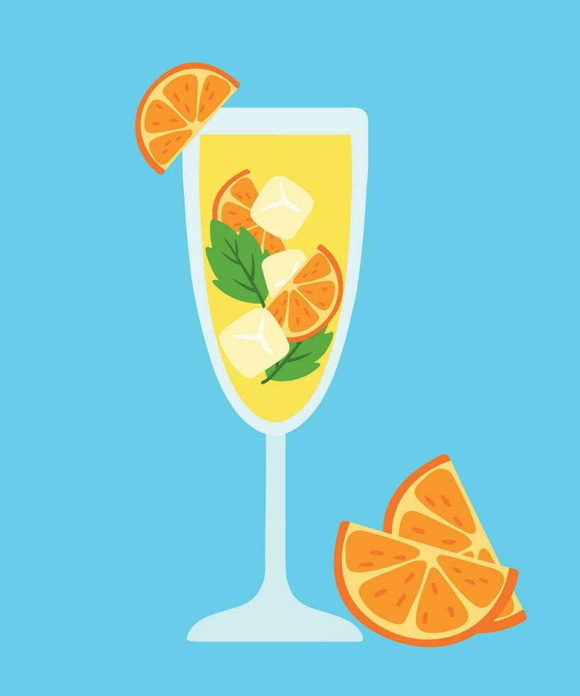 Ice Mojito Cocktail Drink and Beverage Vector Illustration for Summer and Party