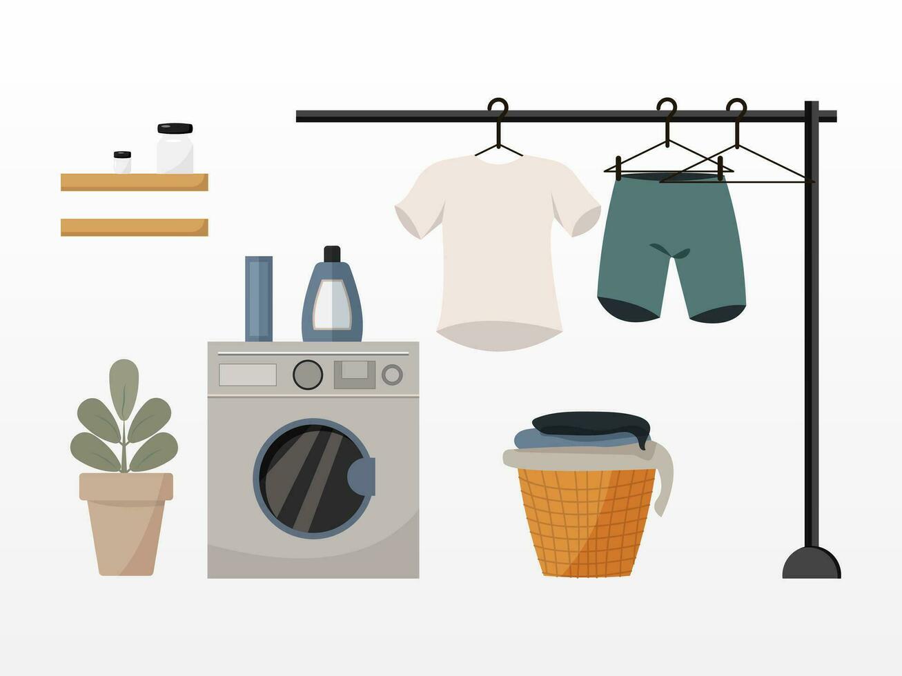 laundry room,vector illustration vector