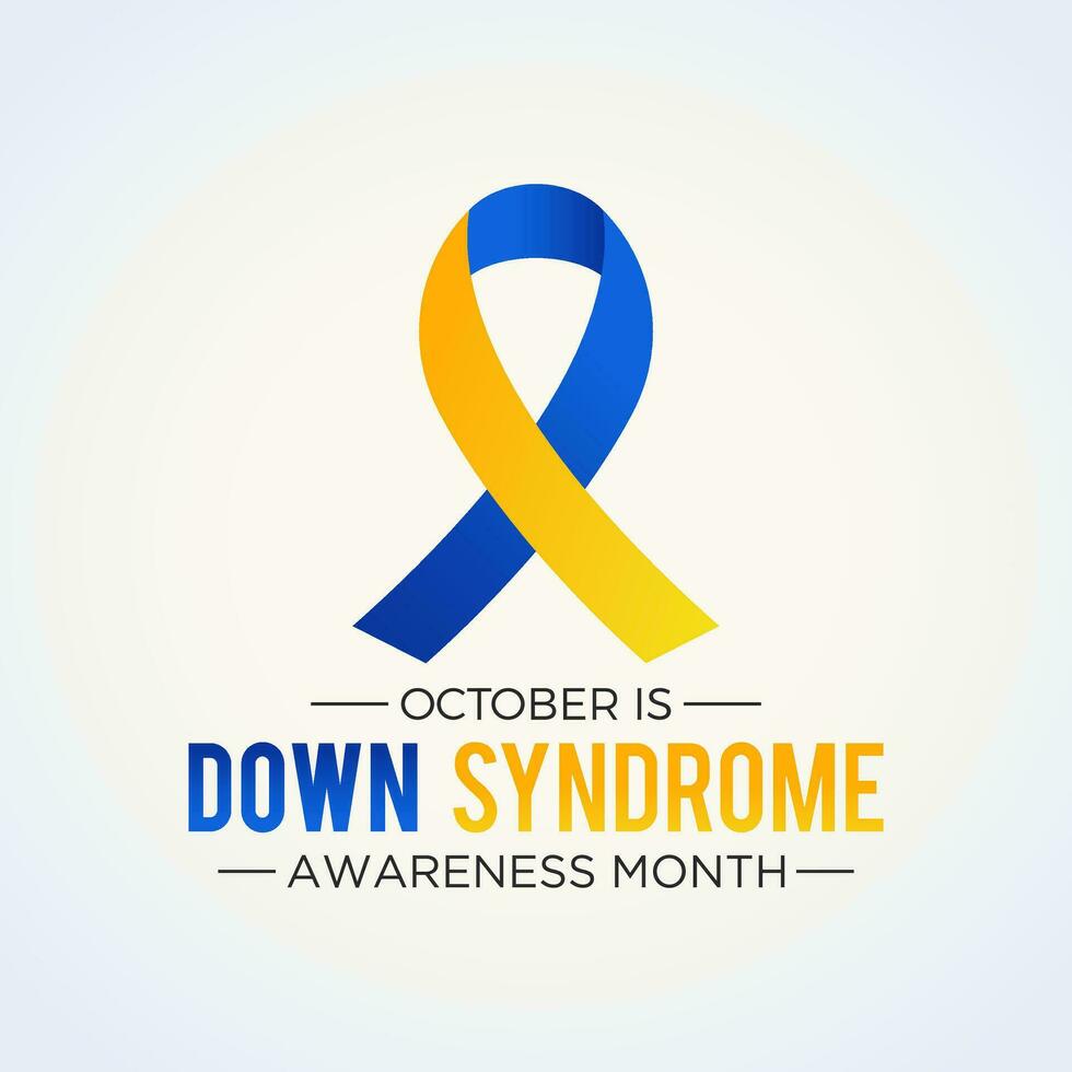 Down syndrome awareness month is observed every year in october. October is down syndrome awareness month. Vector template for banner, greeting card, poster with background. Vector illustration.