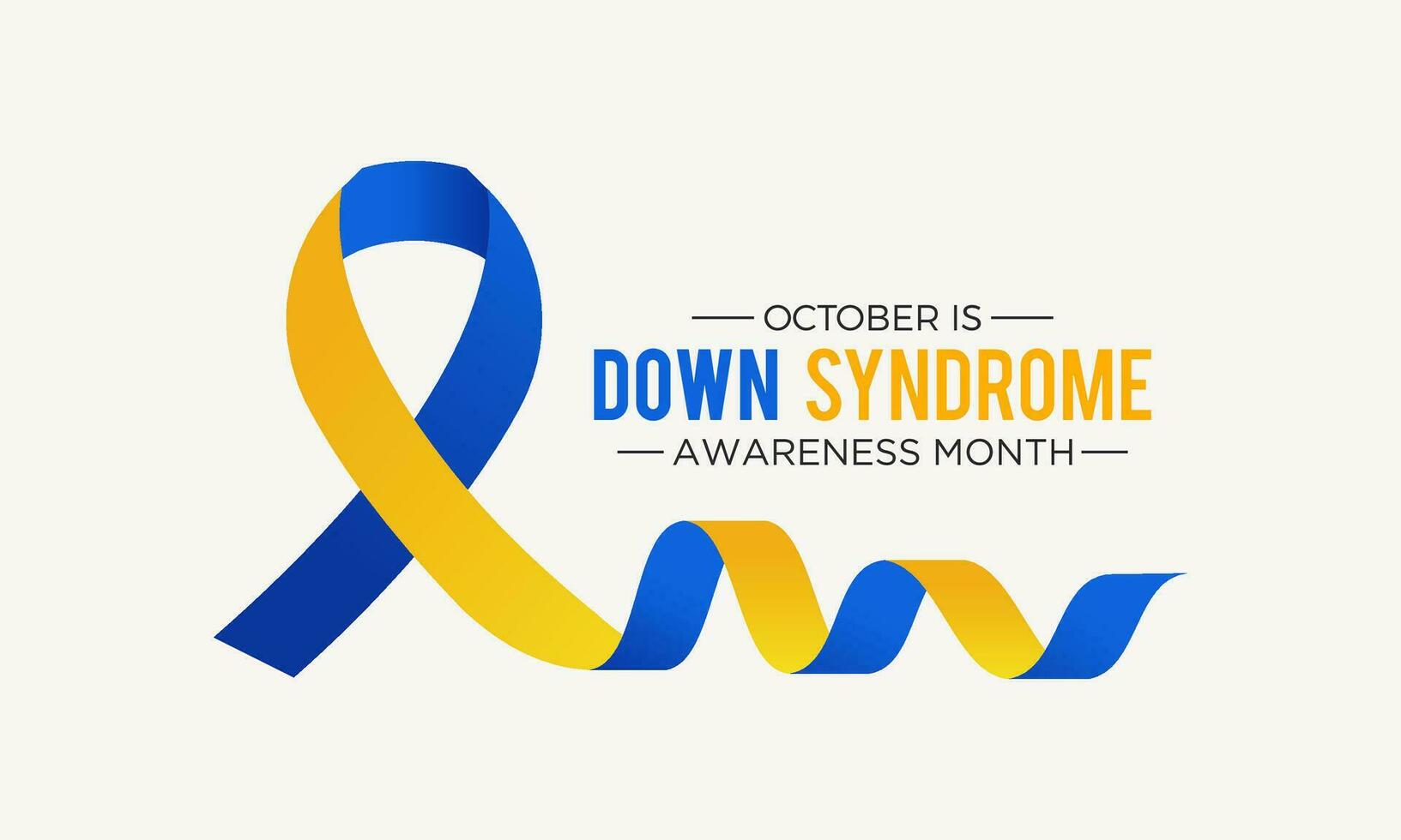 Down syndrome awareness month is observed every year in october. October is down syndrome awareness month. Vector template for banner, greeting card, poster with background. Vector illustration.