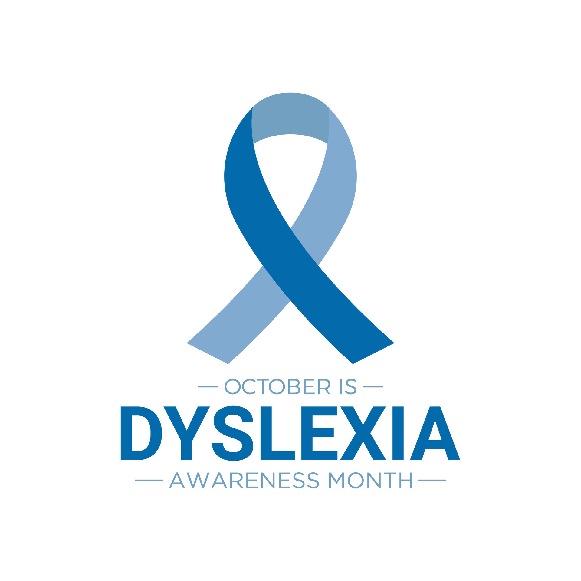 Dyslexia awareness month is observed every year in october. Vector