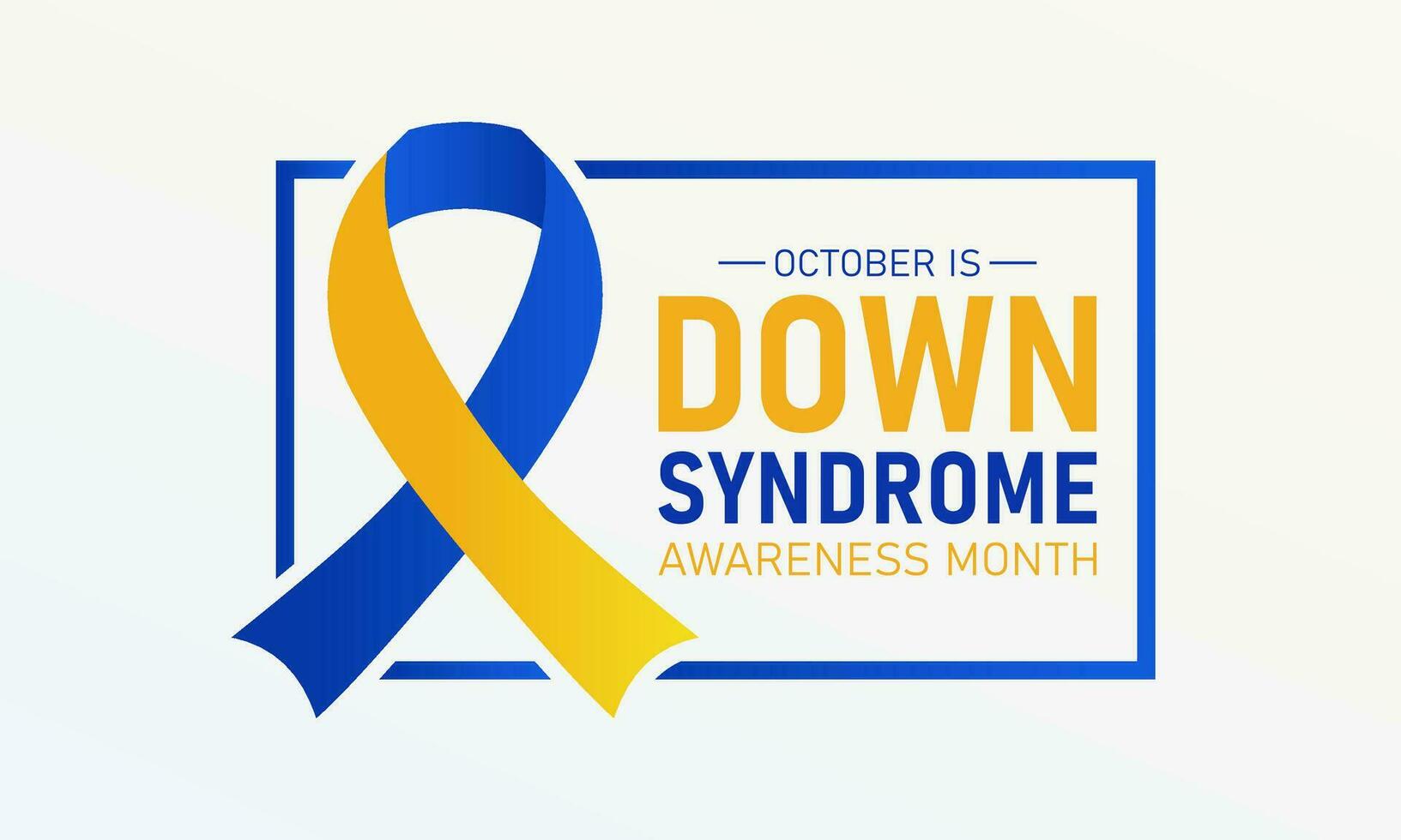 Down syndrome awareness month is observed every year in october. October is down syndrome awareness month. Vector template for banner, greeting card, poster with background. Vector illustration.