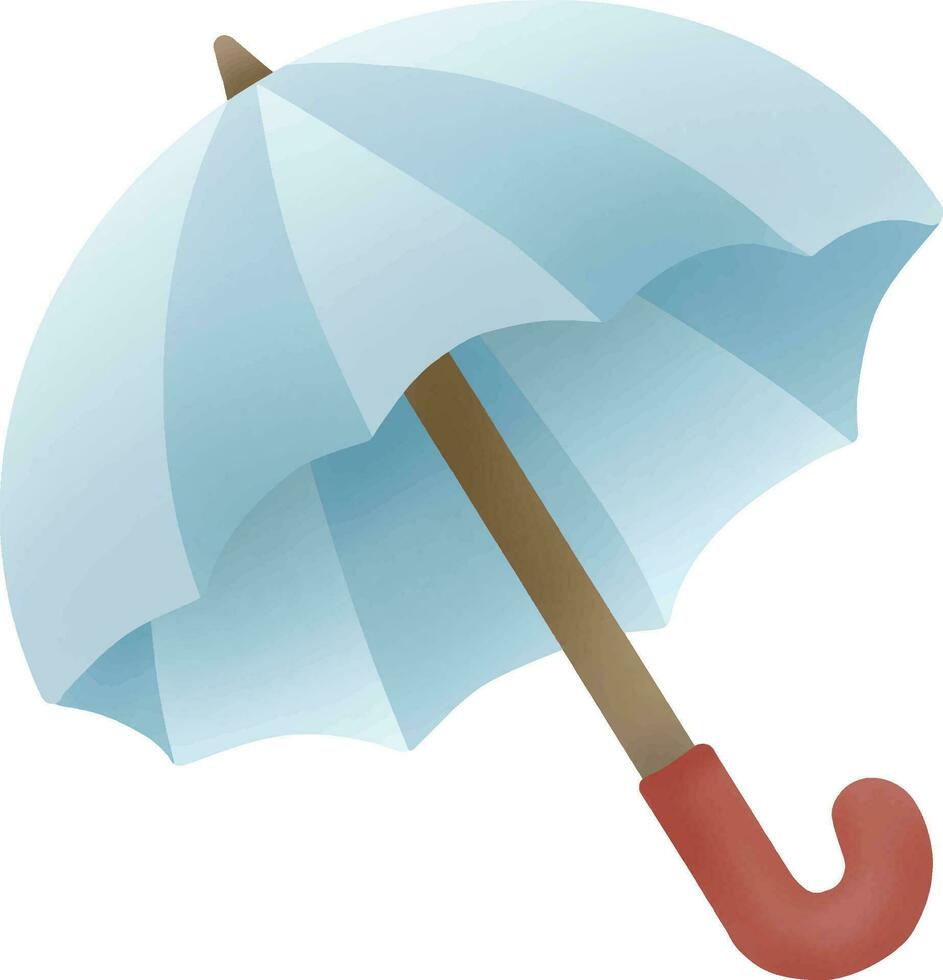 cute blue umbrella in autumn vector