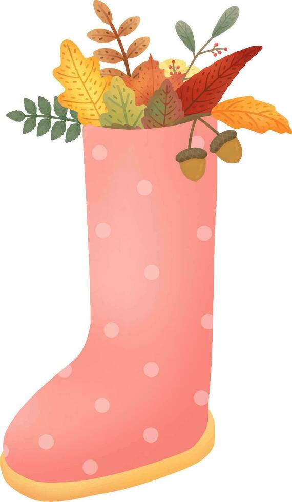 Cute pink boots for autumn vector