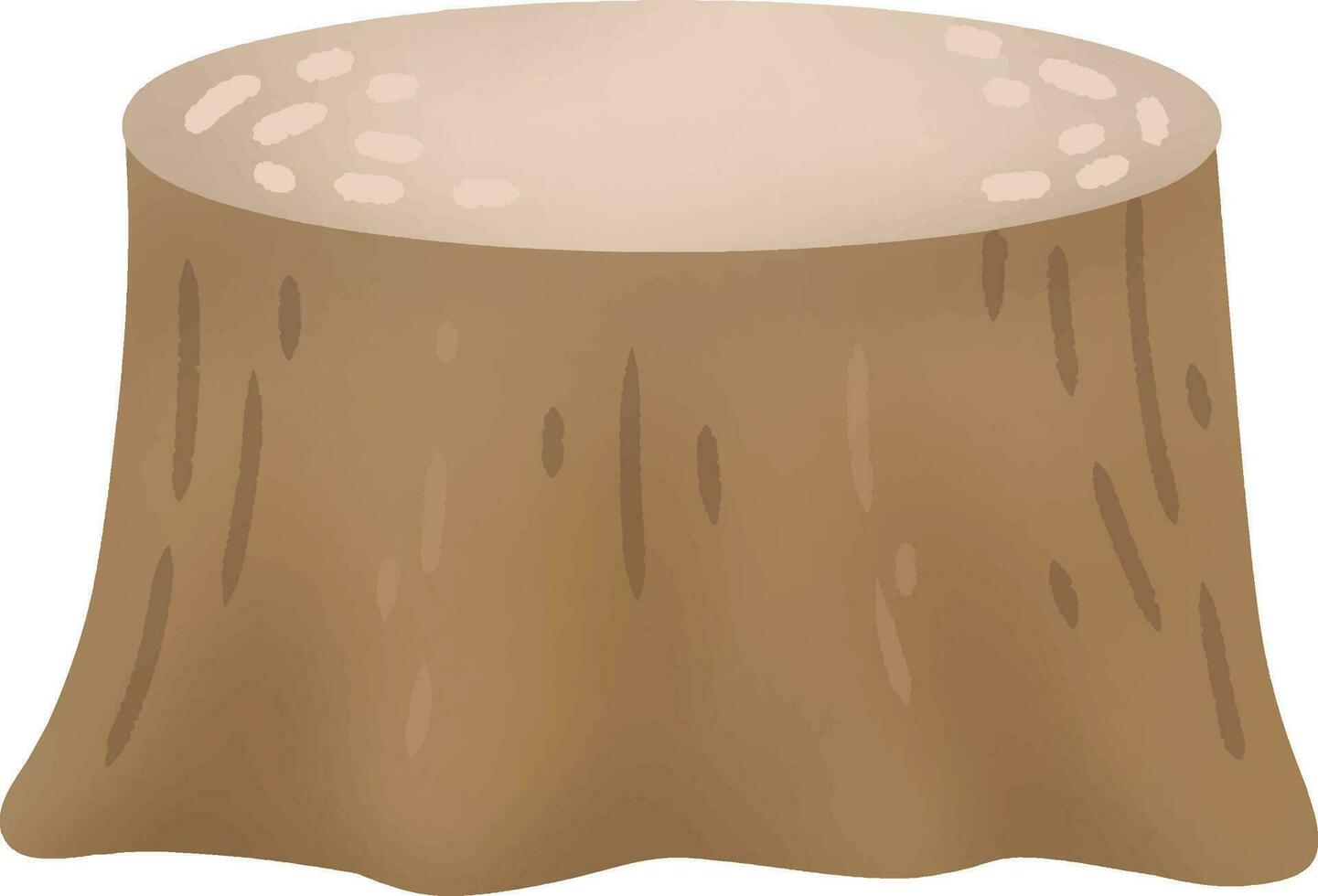 A brown tree stump was lifeless. vector