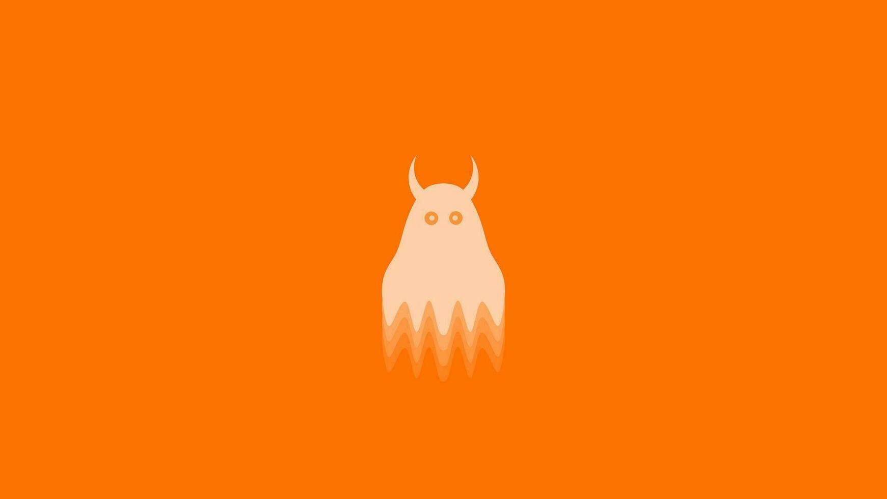 orange ghost background vector illustration suitable for halloween and wallpaper