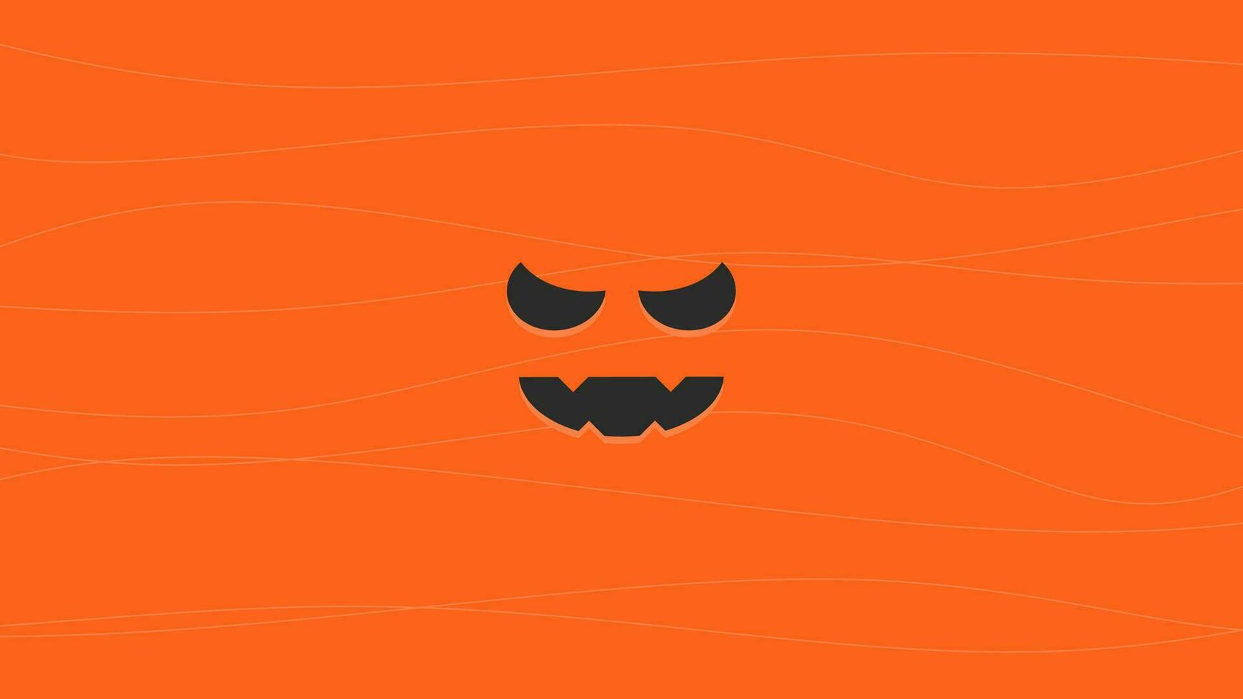 orange abstract background with scary face expression suitable for halloween vector