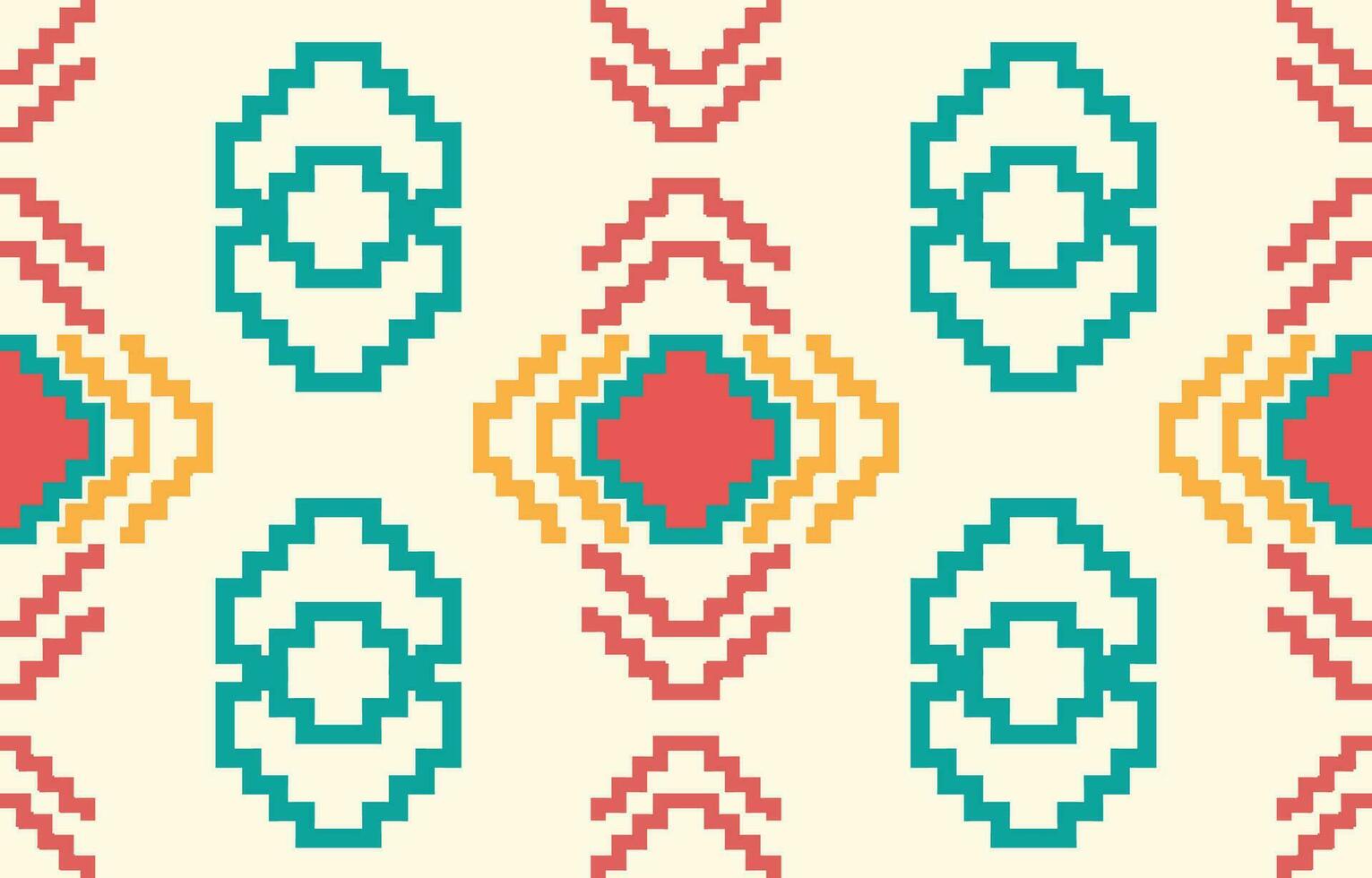 Ethnic abstract ikat art. Aztec ornament print. geometric ethnic pattern seamless  color oriental.  Design for background ,curtain, carpet, wallpaper, clothing, wrapping, Batik, vector illustration.