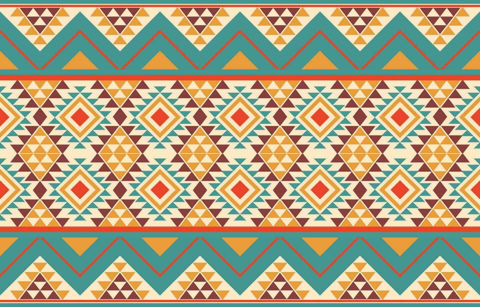 Ethnic abstract ikat art. Aztec ornament print. geometric ethnic pattern seamless  color oriental.  Design for background ,curtain, carpet, wallpaper, clothing, wrapping, Batik, vector illustration.
