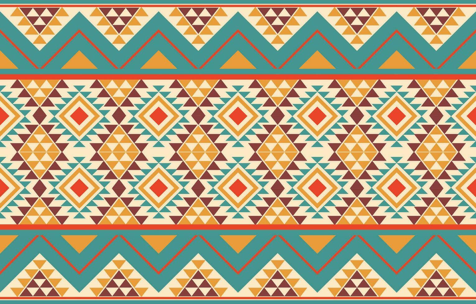 Ethnic abstract ikat art. Aztec ornament print. geometric ethnic pattern seamless  color oriental.  Design for background ,curtain, carpet, wallpaper, clothing, wrapping, Batik, vector illustration.