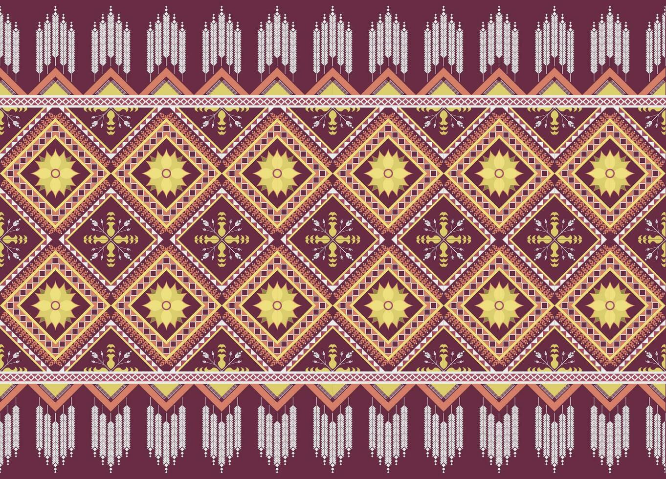 Ethnic abstract ikat art. Aztec ornament print. geometric ethnic pattern seamless  color oriental.  Design for background ,curtain, carpet, wallpaper, clothing, wrapping, Batik, vector illustration.