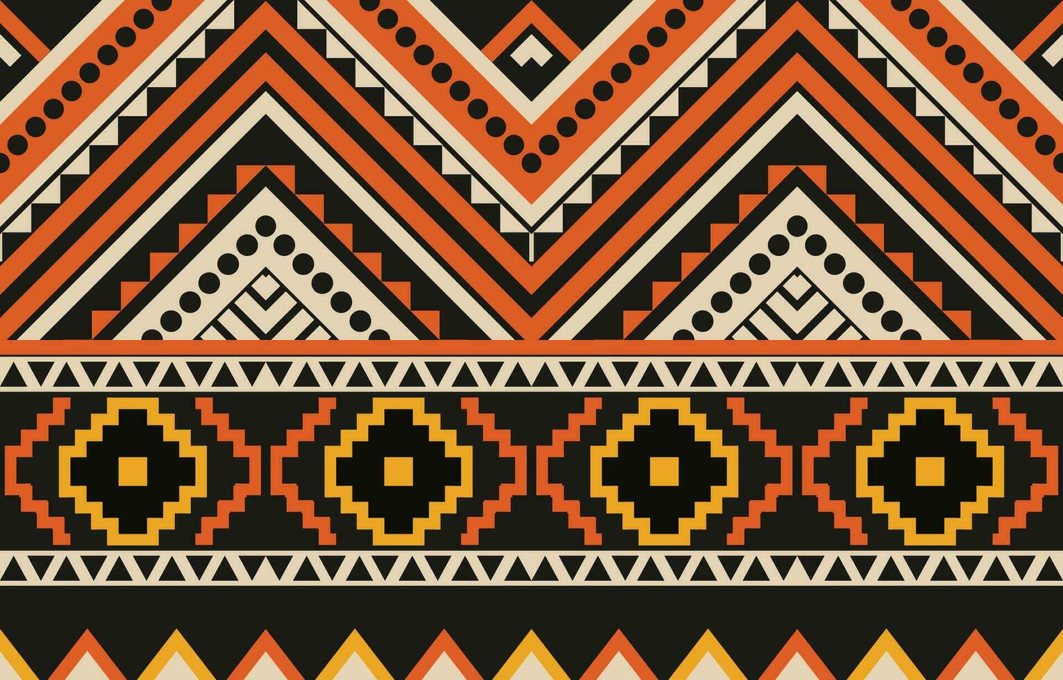 Ethnic abstract ikat art. Aztec ornament print. geometric ethnic pattern seamless  color oriental.  Design for background ,curtain, carpet, wallpaper, clothing, wrapping, Batik, vector illustration.