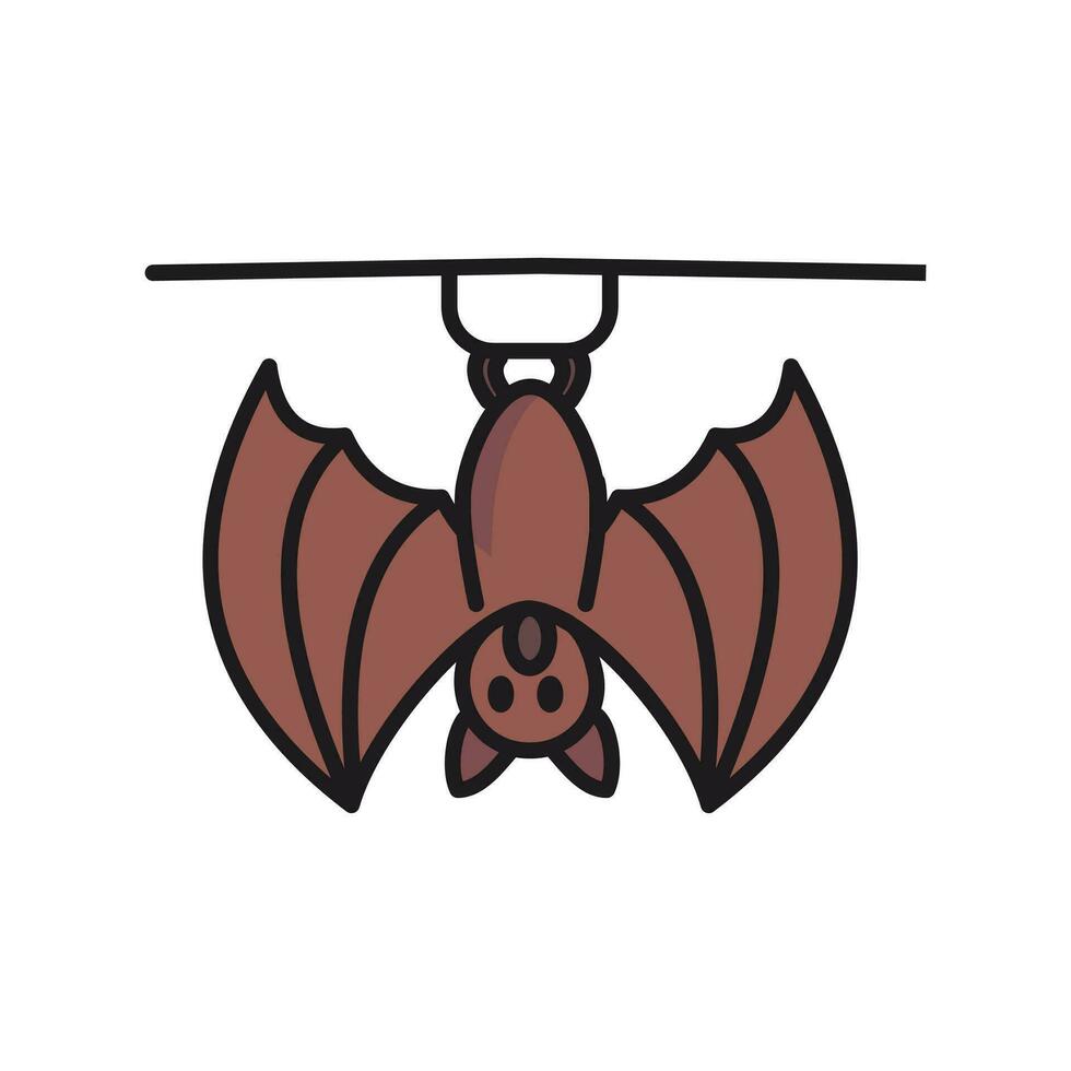 bat hanging on a branch logo design, creative idea vector graphic symbol icon illustration, isolated white background.