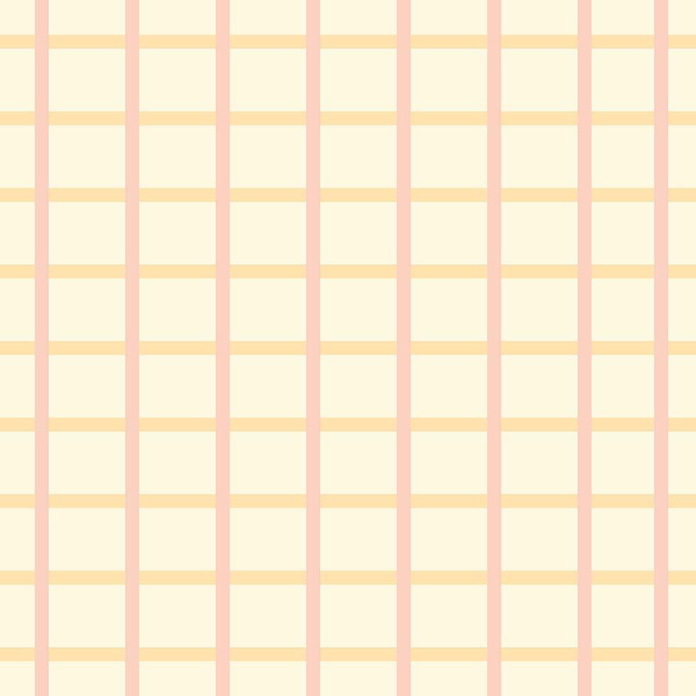 seamless pattern, pink and orange grid line on yellow background. Tartan fabric style vector