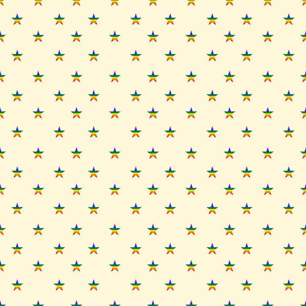 seamless pattern of rainbow star on yellow background vector