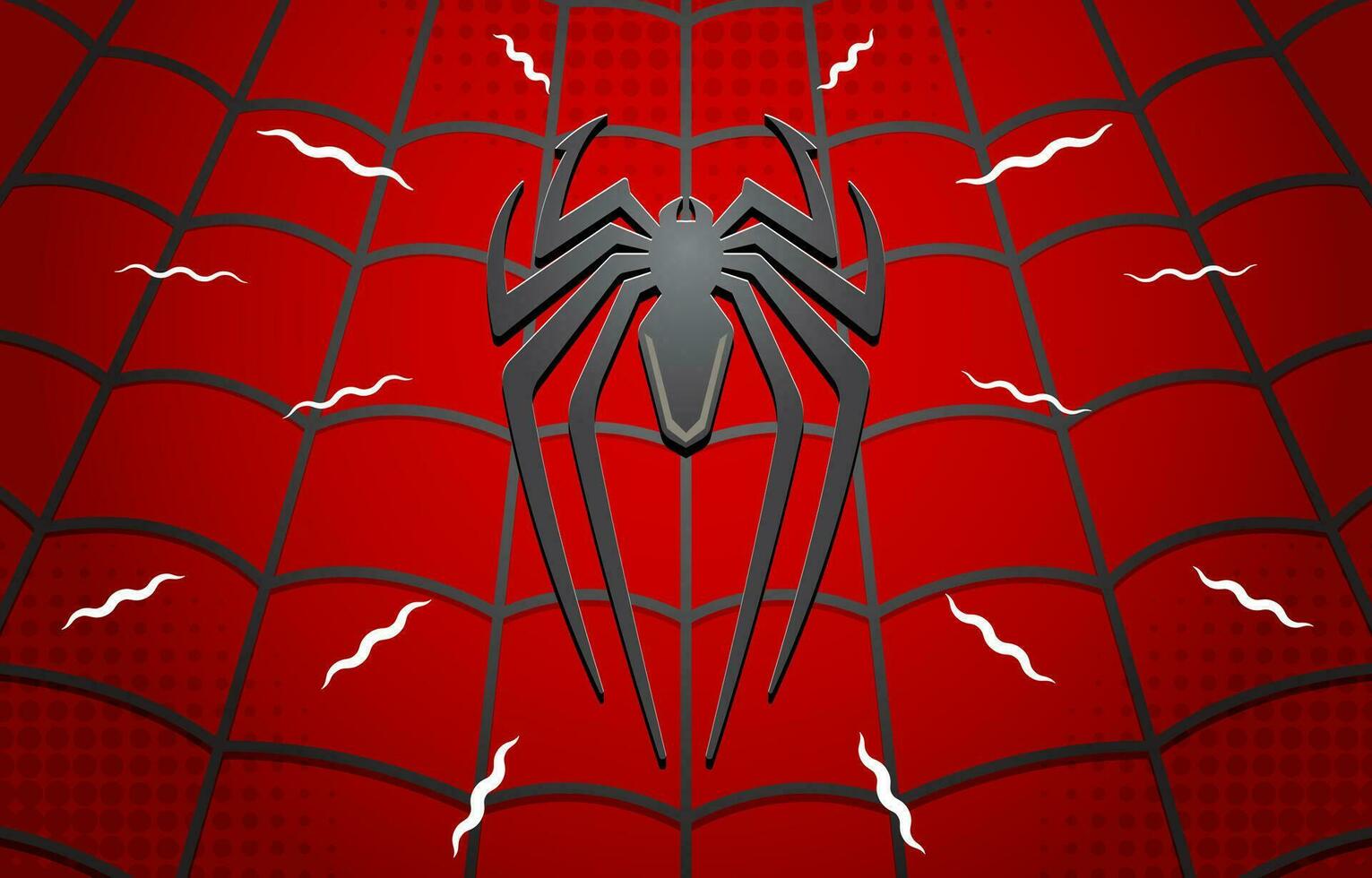 Spider Emblem with Webs Background Illustration vector