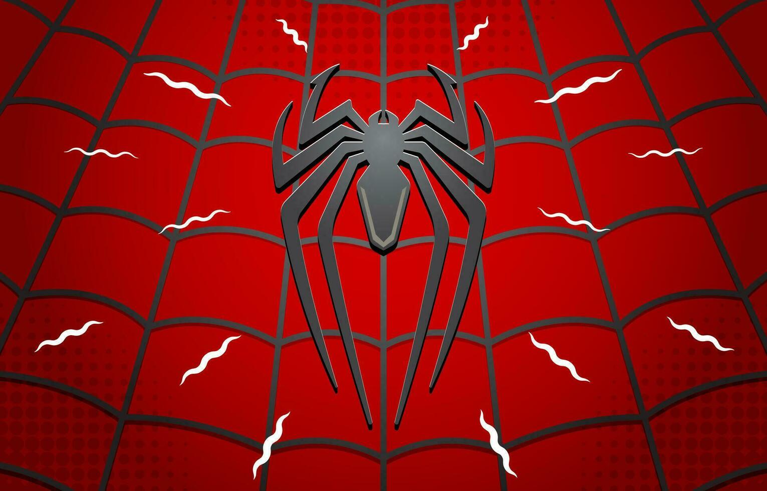 Spider Emblem with Webs Background Illustration vector