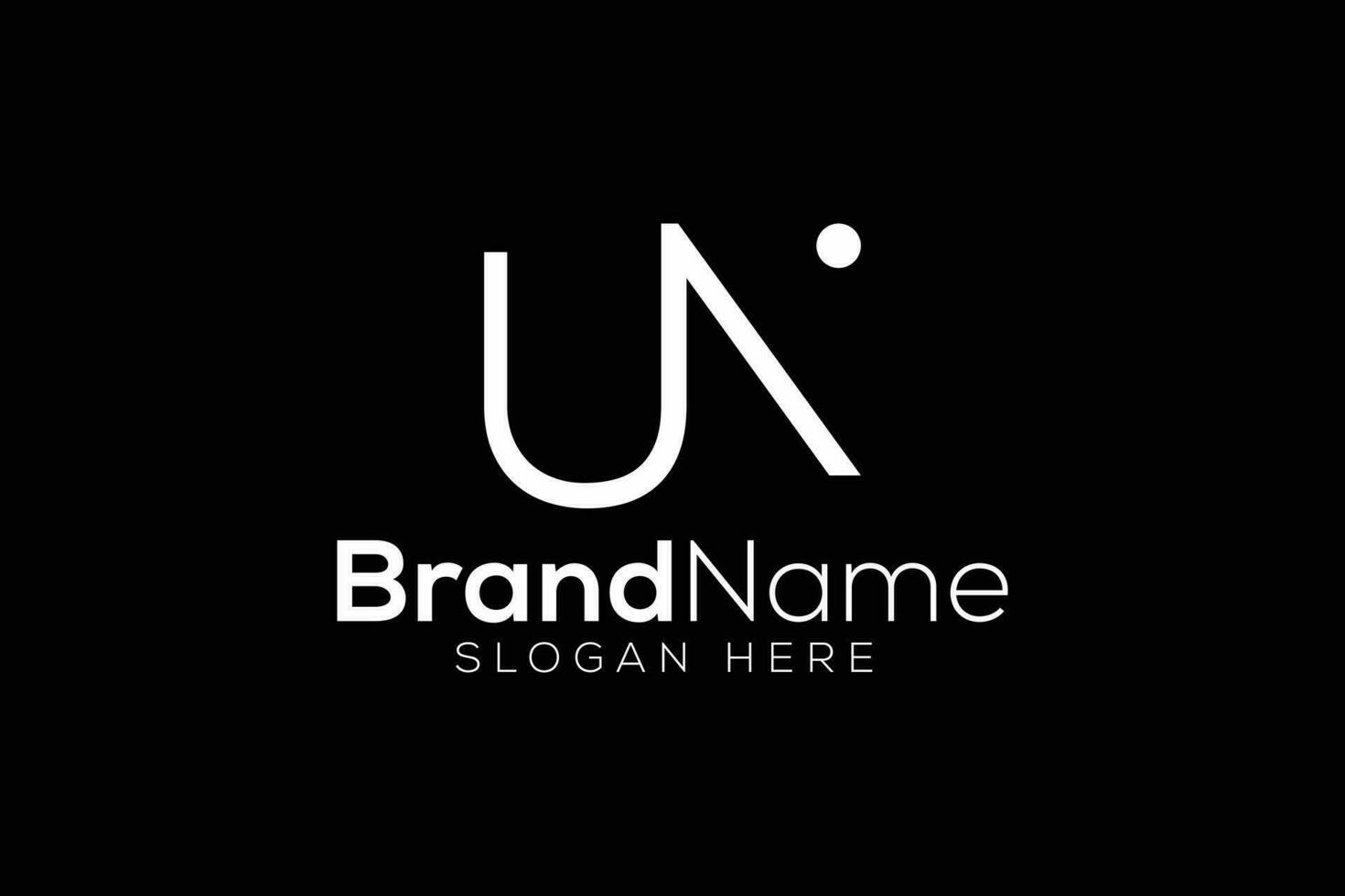 Trendy and minimal letter U N vector logo design