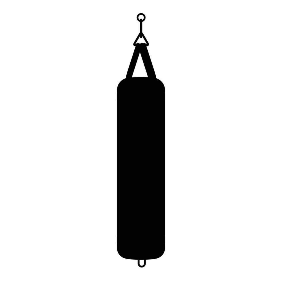 Punching Bag Silhouette. Black and White Icon Design Elements on Isolated White Background vector