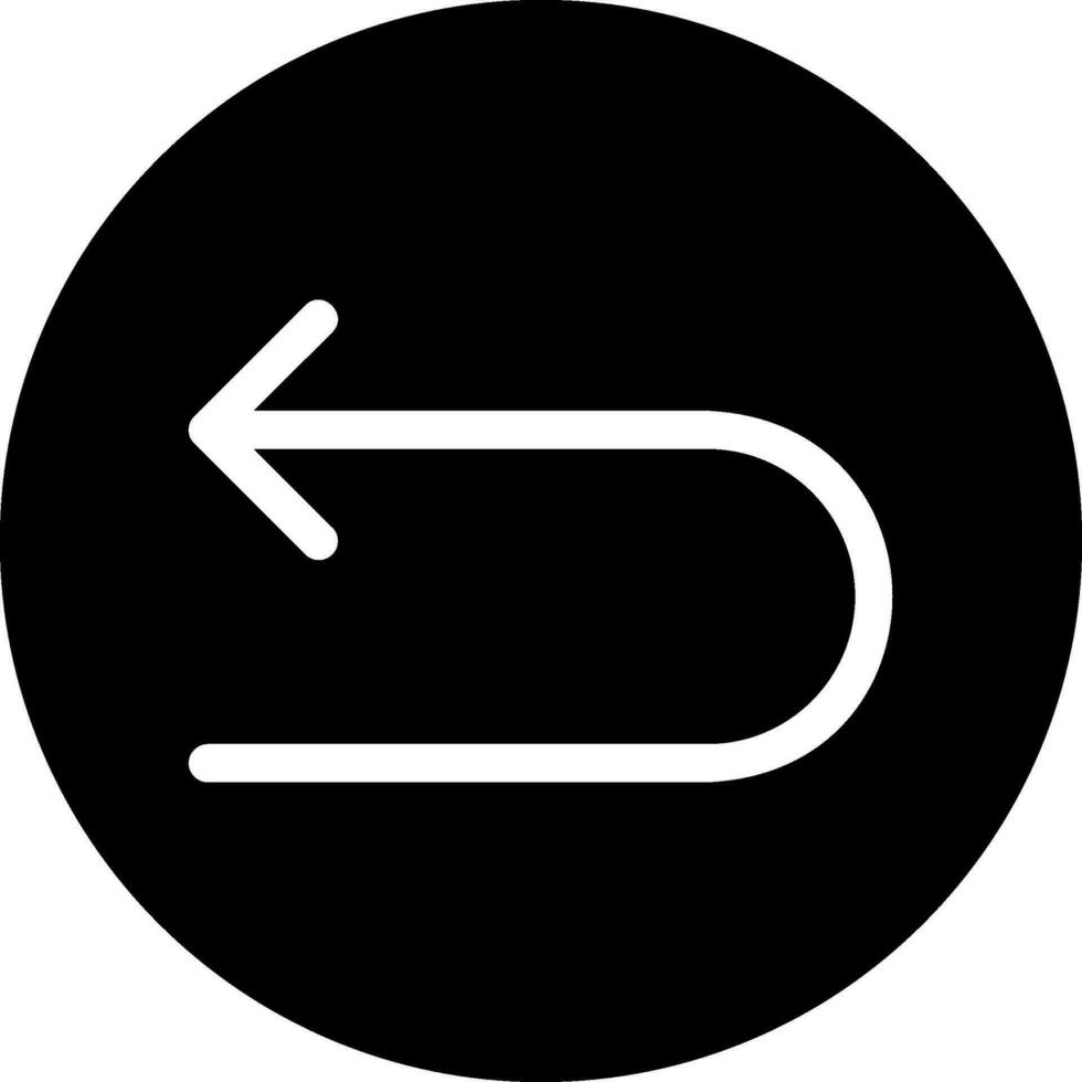 turn back glyph icon vector