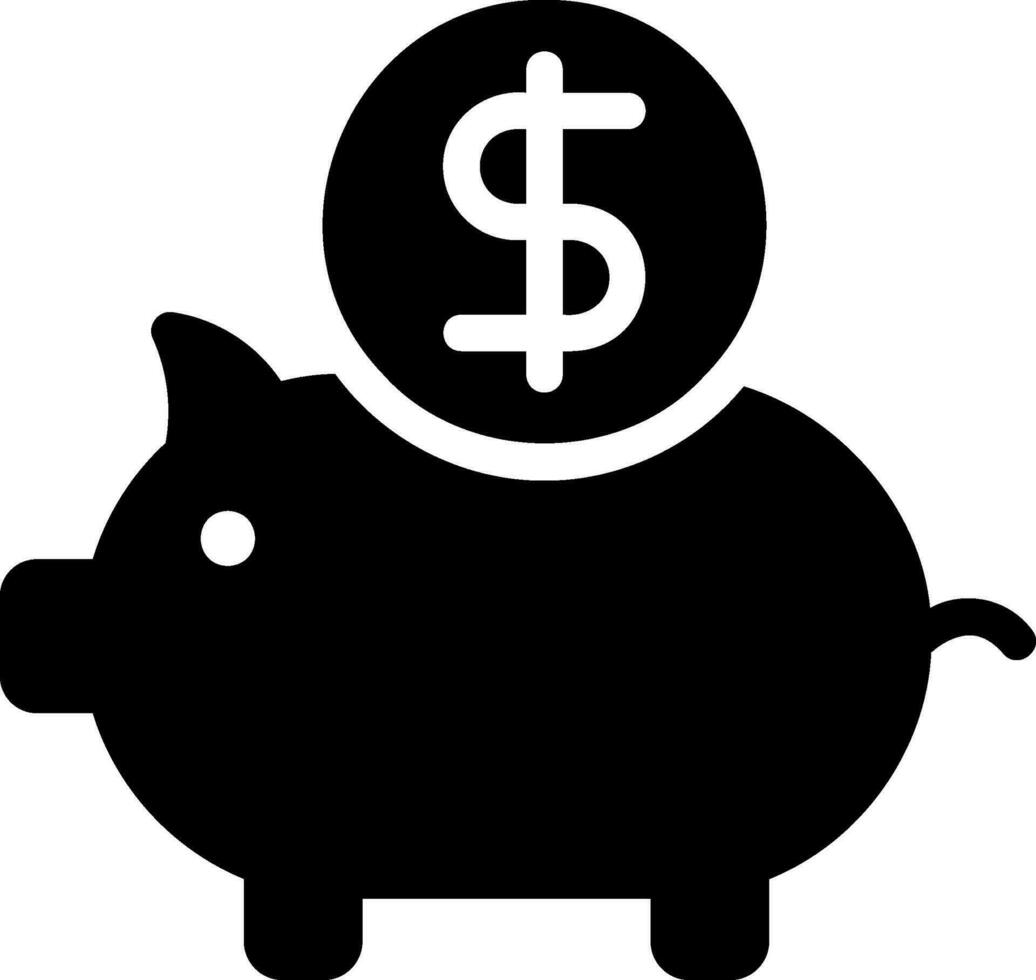 piggy bank glyph icon vector