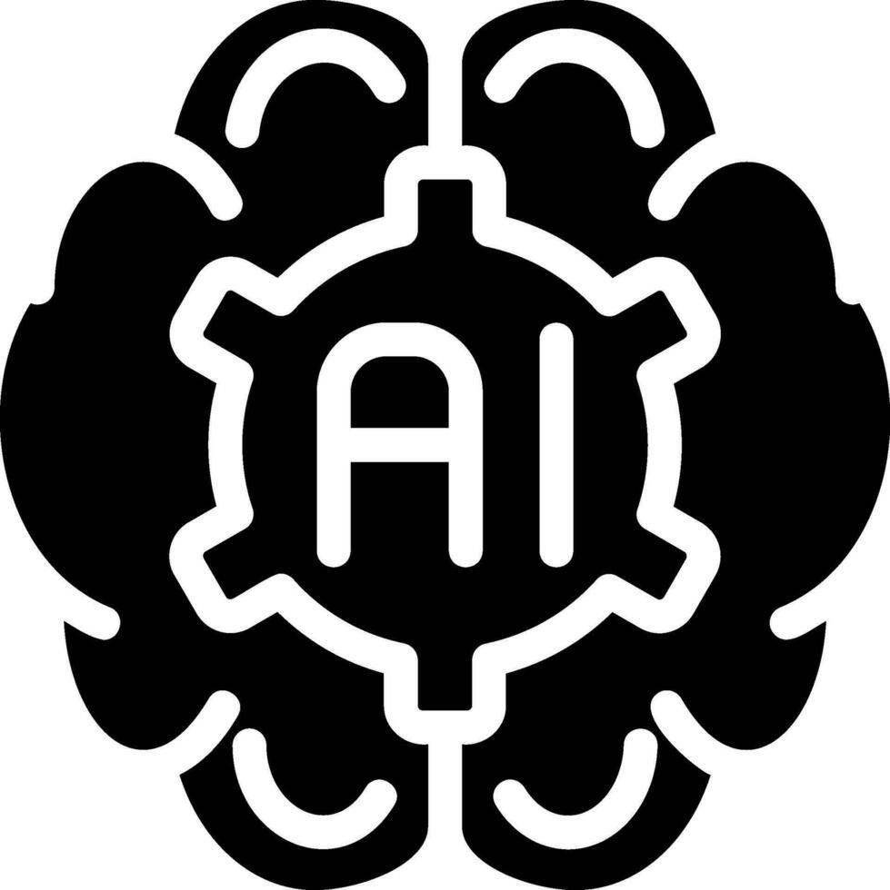 icono de glifo de cerebro vector