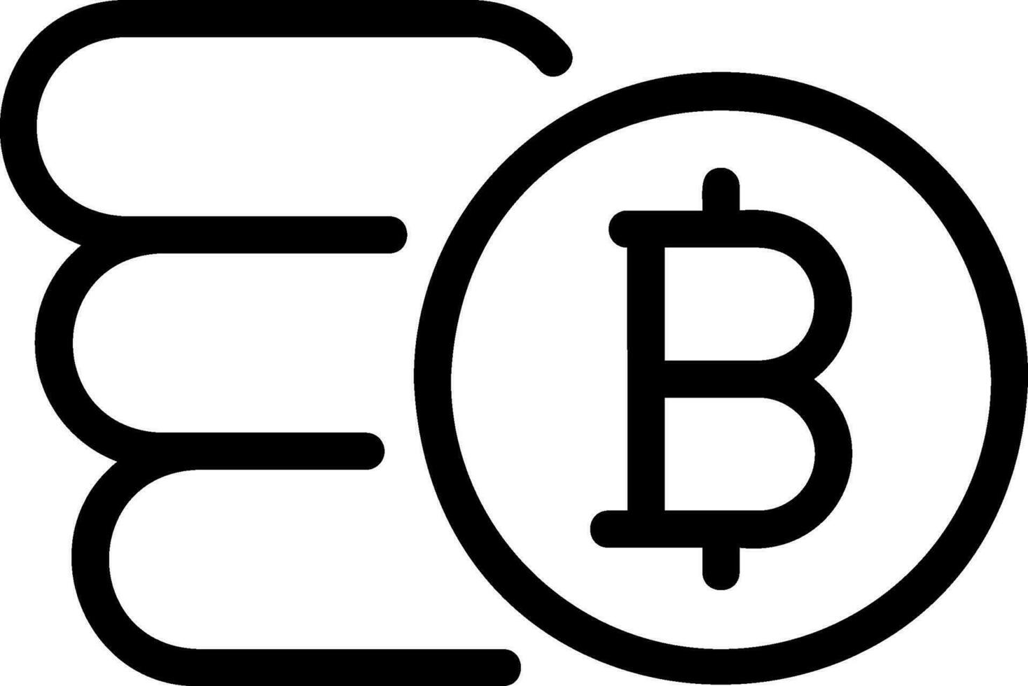 bitcoin line icon vector