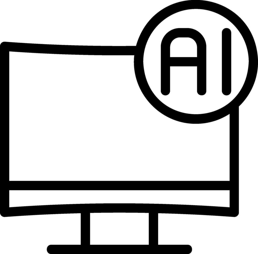 monitor line icon vector