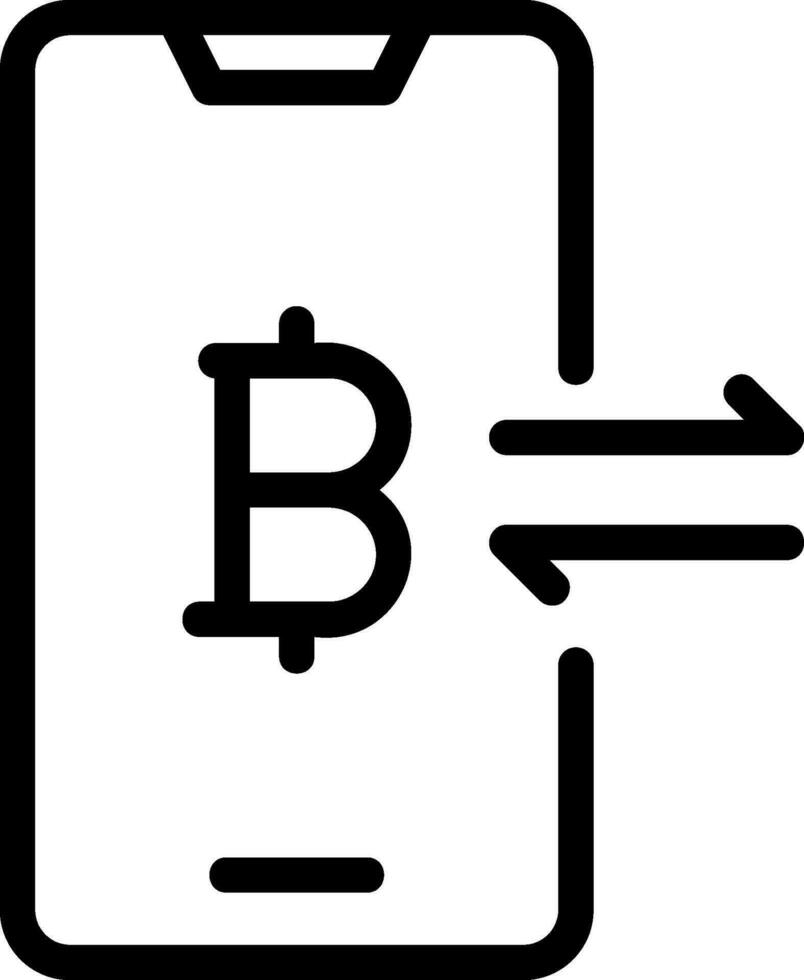 mobile transfer line icon vector